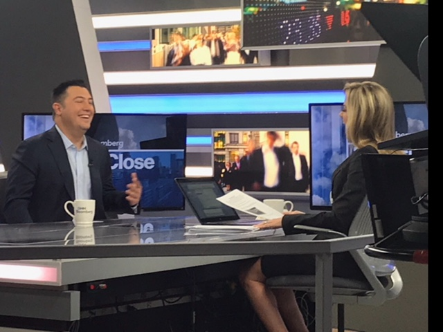 A further photograph of JC Parets and Catherine in the Toronto newsroom.