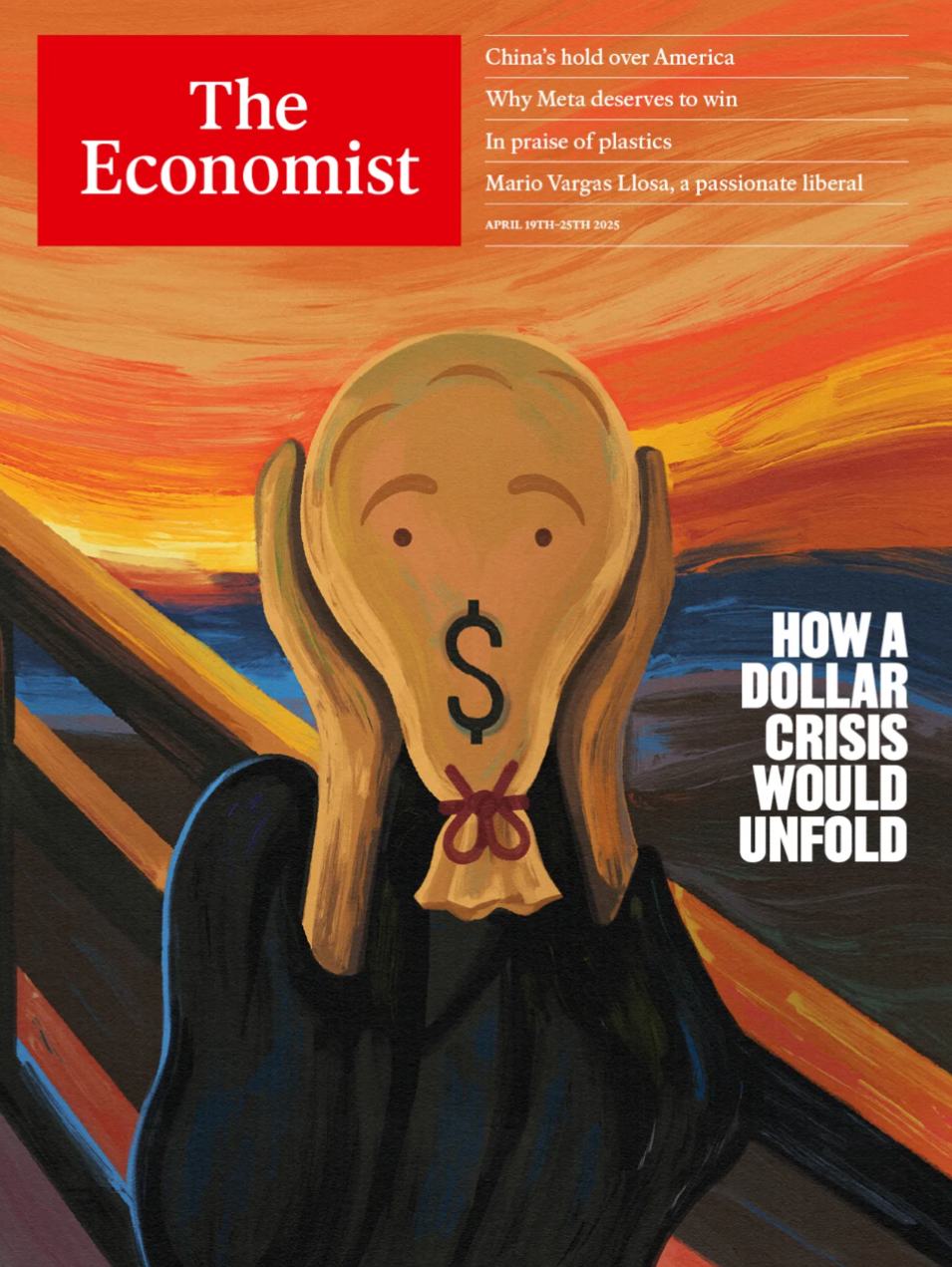 The Economist title named "How a dollar crisis would unfold"