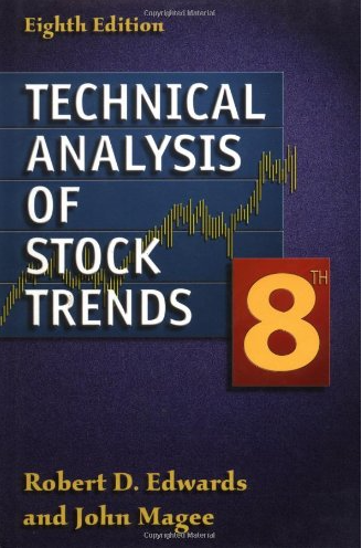 'Technical Analysis of Stock Trends,' Eighth Edition, by Robert D. Edwards and John Magee. Includes a chart with stock trend lines.