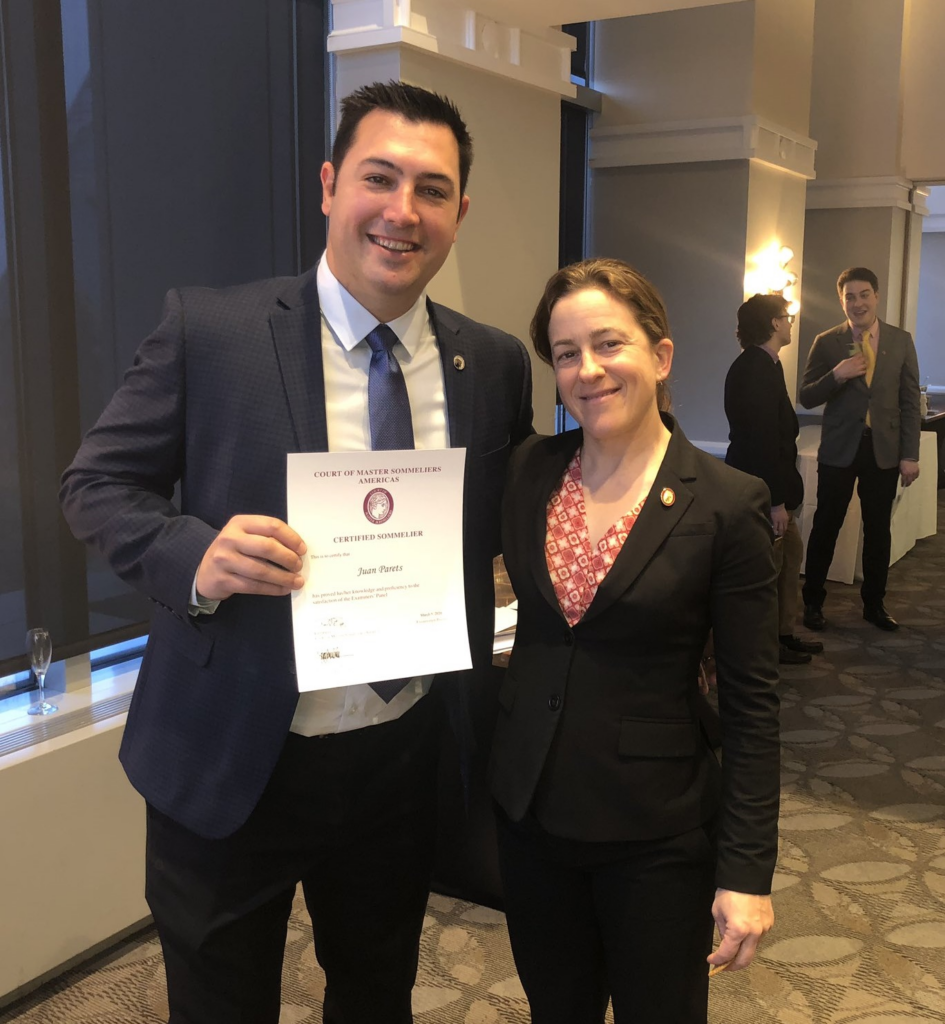 JC holds a 'Certified Sommelier' certificate.