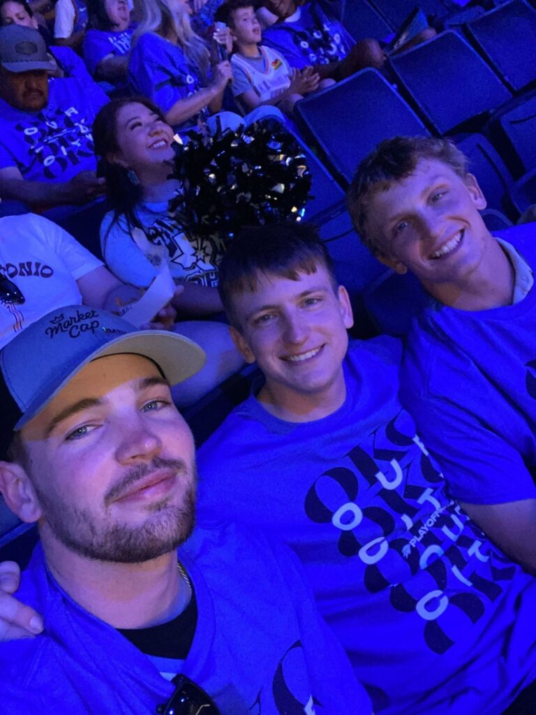 Sam Gatlin at the Thunder arena with his brothers.